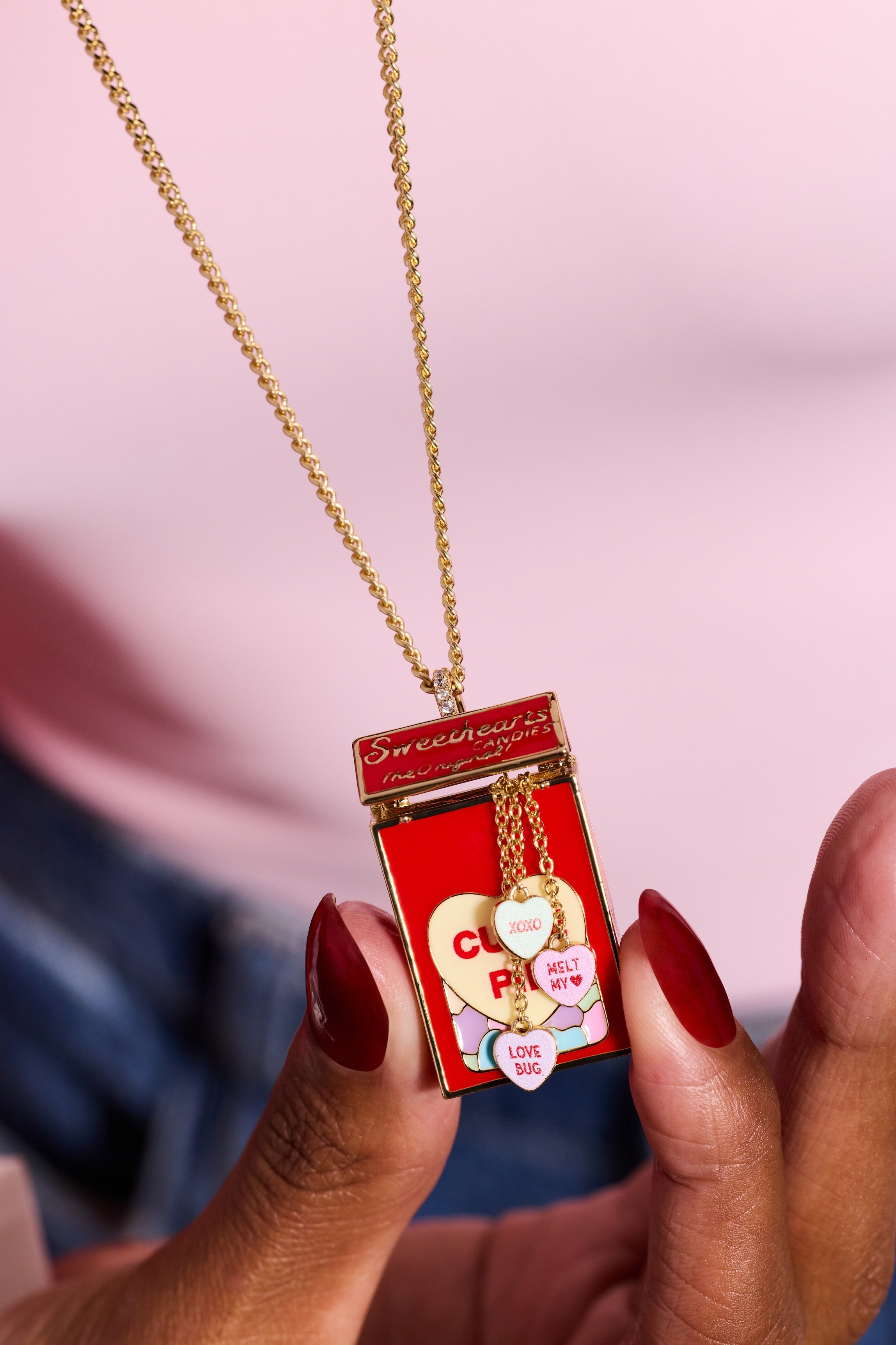 Sweethearts® Box Locket And Heart Charm Necklace